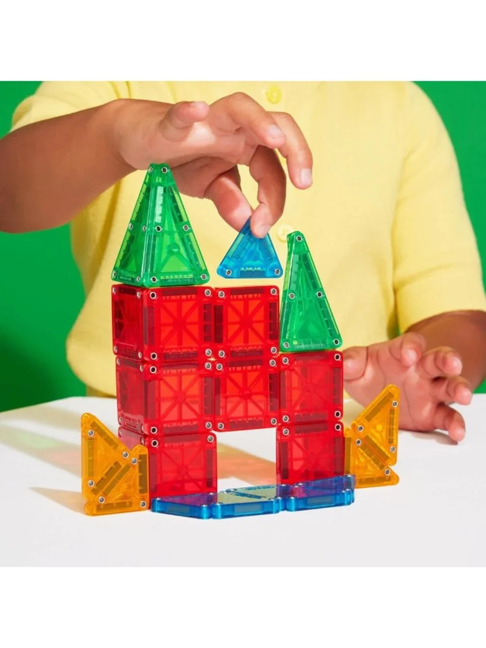26-Piece Travel Magnetic Building Set - Colorful, Fun Construction Tiles for